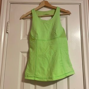 Neon green lululemon running top